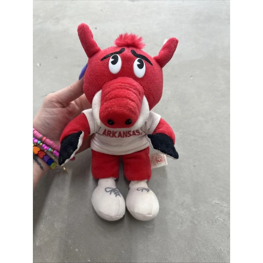 1998 Vintage, Arkansas Razorbacks, Big Red Plush Beanie Stuffed Animal, College